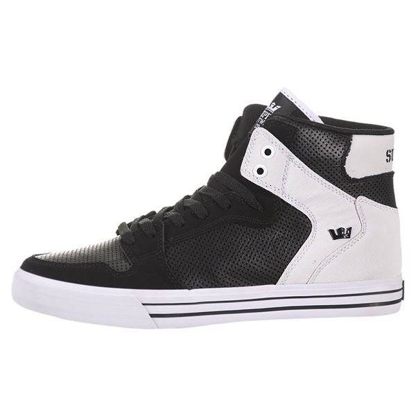 Supra Vaider High Top Shoes Mens - Black White | UK 50J2U12